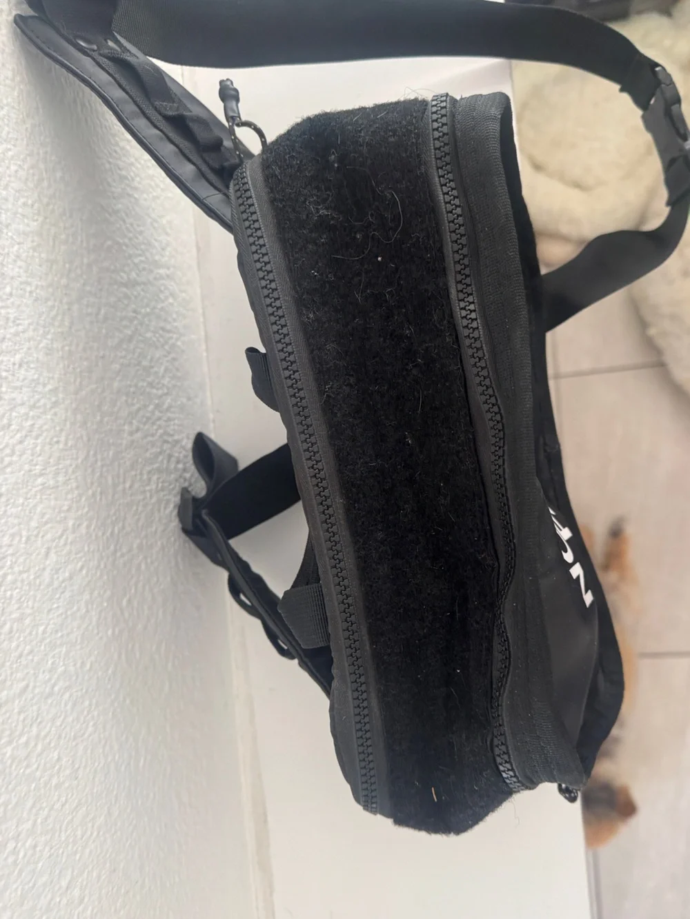 The North Face Black Belt Bag with White Logo